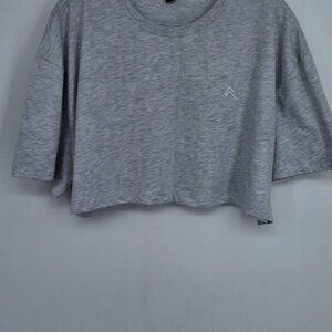 Large Gray Women's Crop Top